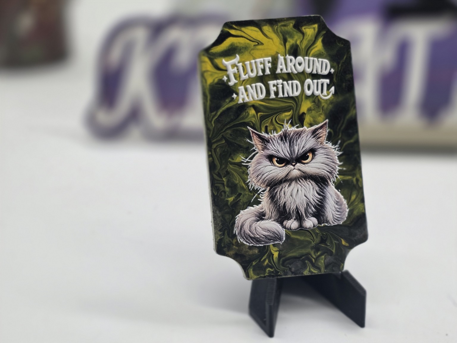 Fluff Around and Find Out cat plaque