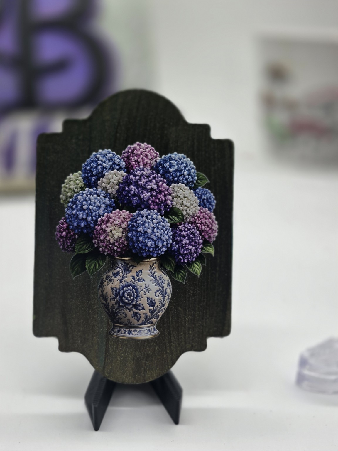 Hydrangea floral plaque