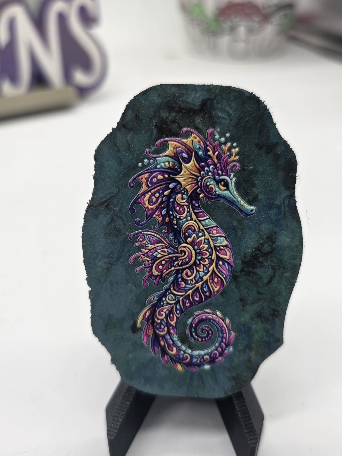 Decorative seahorse plaque